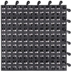 Wearwell - 18" Long x 18" Wide x 7/8" Thick, Anti-Fatigue Modular Matting Tiles - Male & Female, 4 Interlocking Sides, Black, For Dry & Wet Areas, Series 561 - Caliber Tooling