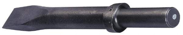 Made in USA - 1" Head Width, 9" OAL, Flat Chisel - Round Drive, Round Shank, Alloy Steel - Caliber Tooling