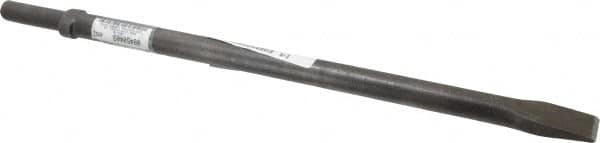 Made in USA - 1" Head Width, 18" OAL, Flat Chisel - Round Drive, 0.68" Round Shank, Alloy Steel - Caliber Tooling