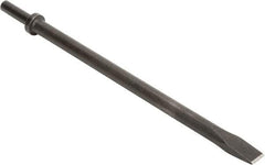 Made in USA - 1" Head Width, 18" OAL, Flat Chisel - Round Drive, Round Shank, Alloy Steel - Caliber Tooling