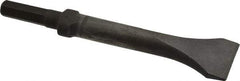 Made in USA - 2" Head Width, 9" OAL, 1/2" Shank Diam, Scaling Chisel - Hex Drive, Hex Shank, Alloy Steel - Caliber Tooling