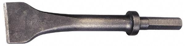 Made in USA - 3" Head Width, 9" OAL, Scaling Chisel - Hex Drive, Hex Shank, Alloy Steel - Caliber Tooling