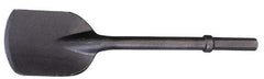 Made in USA - 5-1/2" Head Width, 22" OAL, 1-1/4" Shank Diam, Spade Chisel - Hex Drive, Hex Shank, Alloy Steel - Caliber Tooling