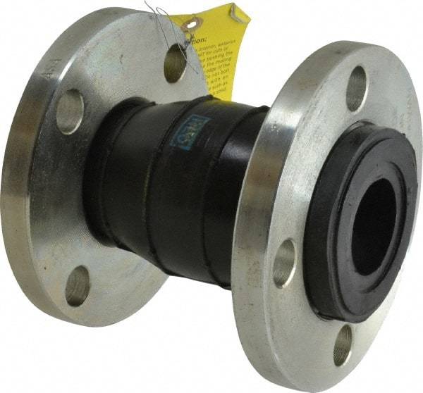 Unisource Mfg. - 2" Pipe, Neoprene Single Arch Pipe Expansion Joint - 6" Long, 3/8" Extension, 1/2" Compression, 225 Max psi, Flanged - Caliber Tooling