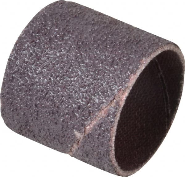 Made in USA - 50 Grit Aluminum Oxide Coated Spiral Band - 1" Diam x 1" Wide, Coarse Grade - Caliber Tooling