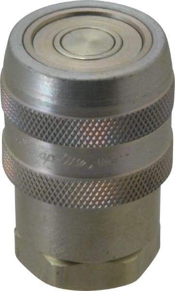 Parker - 1/2 Thread Steel Hydraulic Hose Valved Coupler - 10,000 psi, 20 GPM - Caliber Tooling