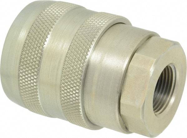 Parker - 3/4 Thread Steel Hydraulic Hose Valved Coupler - 7,500 psi, 40 GPM - Caliber Tooling