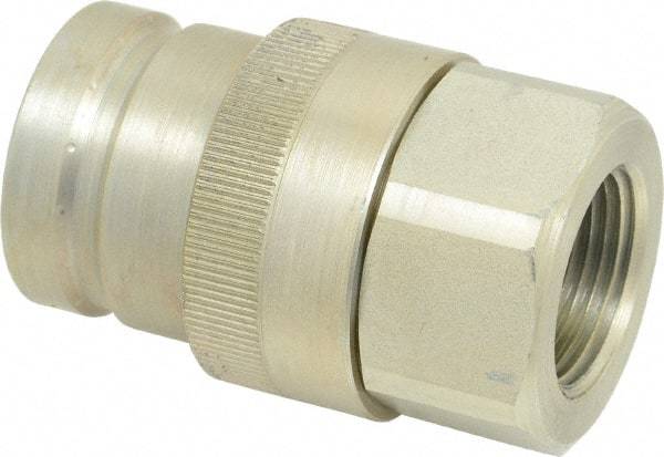 Parker - 1 Thread Steel Hydraulic Hose Valved Coupler - 7,500 psi, 90 GPM - Caliber Tooling