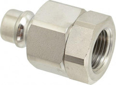 Parker - 1/2 Thread Stainless Steel Hydraulic Hose Valved Coupler - 3,750 psi, 30 GPM - Caliber Tooling