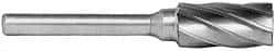 SGS Pro - 5/8" Cut Diam, 1/4" Shank Diam, Cylinder Head Single Cut Burr - Carbide, Flat End, 1" LOC, 2-3/4" OAL - Caliber Tooling