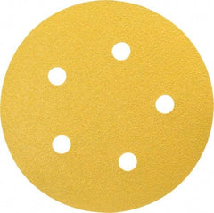 Made in USA - 5" Diam, 80 Grit, Aluminum Oxide Hook & Loop Disc - Medium Grade, Coated, C Weight Paper Backing, - Caliber Tooling