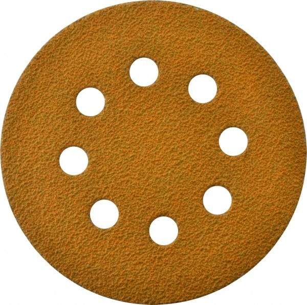 Made in USA - 5" Diam, 40 Grit, Aluminum Oxide Hook & Loop Disc - Coarse Grade, Coated, E Weight Paper Backing, - Caliber Tooling