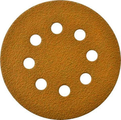 Made in USA - 5" Diam, 40 Grit, Aluminum Oxide Hook & Loop Disc - Coarse Grade, Coated, E Weight Paper Backing, - Caliber Tooling