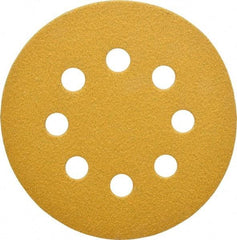 Made in USA - 5" Diam, 60 Grit, Aluminum Oxide Hook & Loop Disc - Medium Grade, Coated, E Weight Paper Backing, - Caliber Tooling