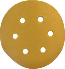 Made in USA - 6" Diam, 120 Grit, Aluminum Oxide Hook & Loop Disc - Fine Grade, Coated, C Weight Paper Backing, - Caliber Tooling