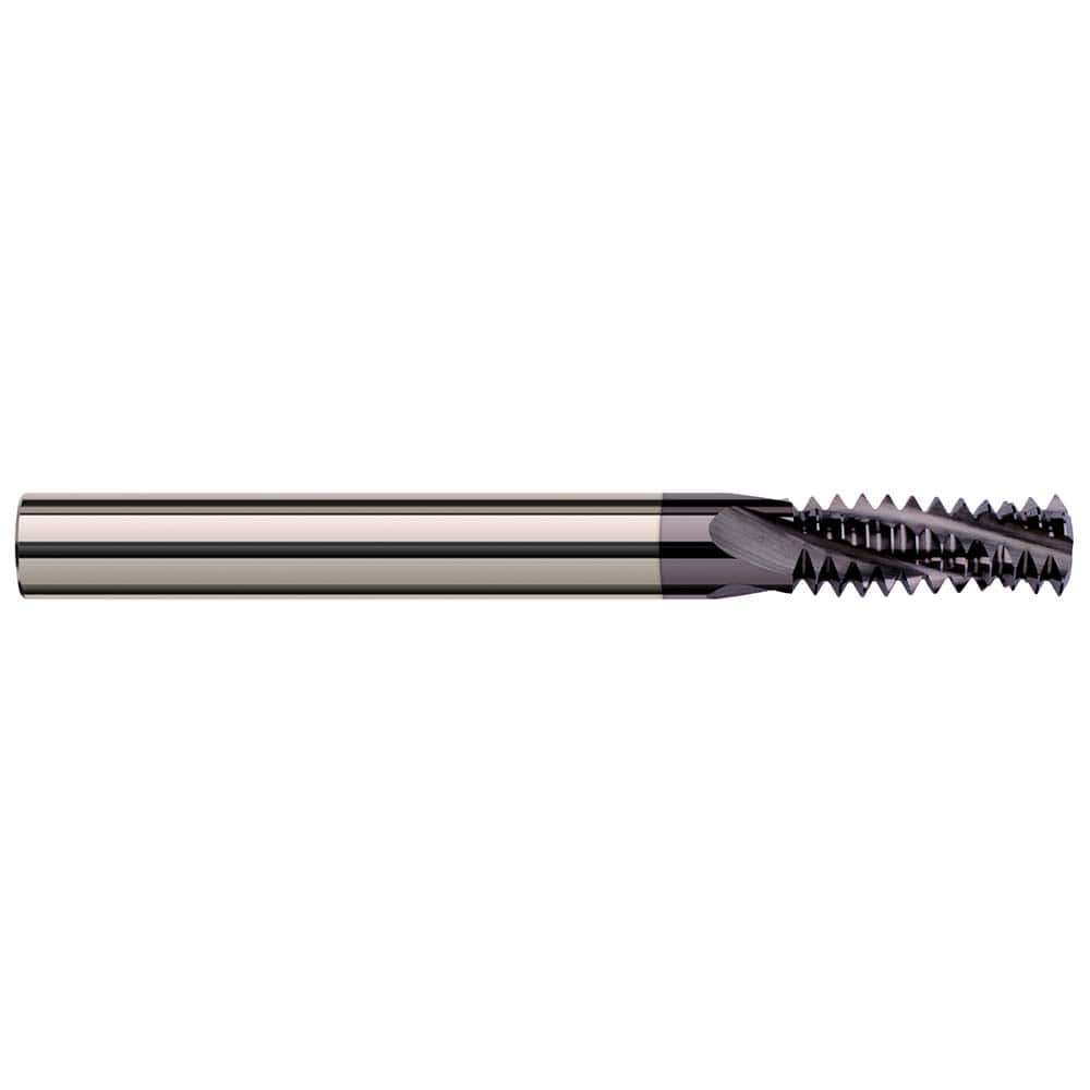 Harvey Tool - 7/8-14 Internal/External 14 TPI 1/2" Shank 4-Flute Solid Carbide Helical Flute Thread Mill - Exact Industrial Supply