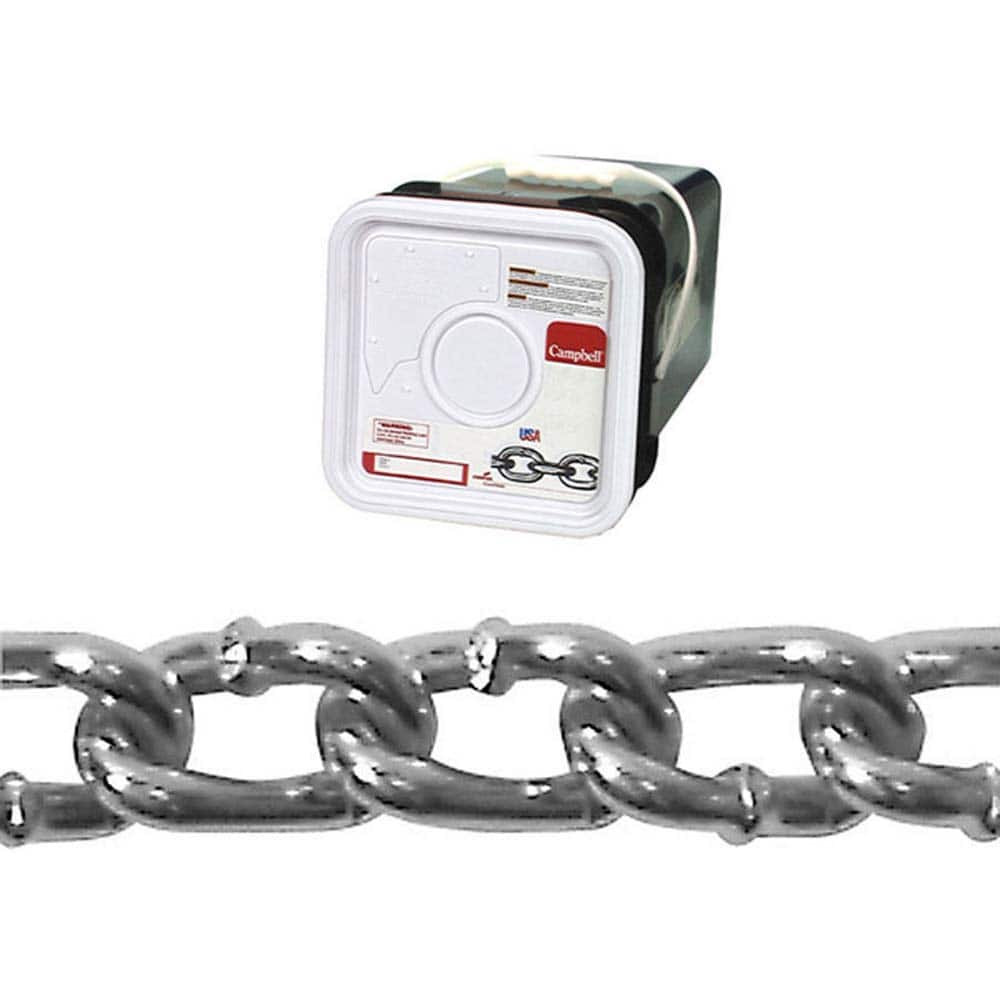 Campbell - Weldless Chain; Type: Twist Link Machine Chain ; Load Capacity (Lb.): 550 ; Trade Size: #1, #2, #3 ; Chain Diameter (Decimal Inch): 0.1800 ; Finish/Coating: Zinc Plated ; PSC Code: 4010 - Exact Industrial Supply