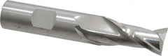 RobbJack - 5/8", 1-1/4" LOC, 5/8" Shank Diam, 3-1/2" OAL, 2 Flute, Solid Carbide Square End Mill - Single End, Uncoated, Spiral Flute, 30° Helix, Centercutting, Right Hand Cut, Right Hand Flute, Series NR-204 - Caliber Tooling