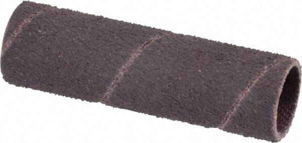 Made in USA - 80 Grit Aluminum Oxide Coated Spiral Band - 1/2" Diam x 2" Wide, Medium Grade - Caliber Tooling