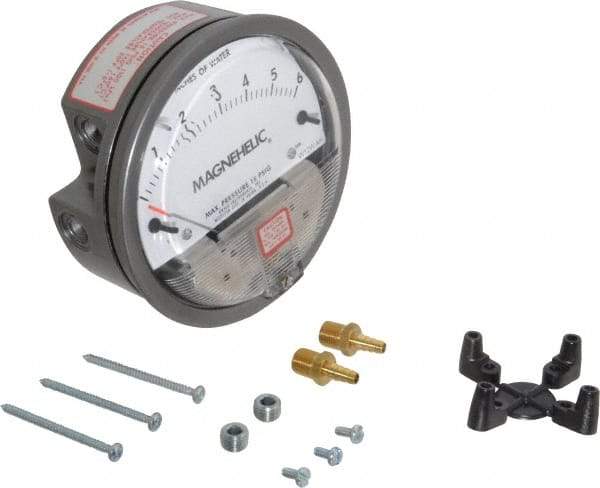 Dwyer - 15 Max psi, 2% Accuracy, NPT Thread Air Filter Kit - 1/8 Inch Thread, 6 Inch Water Column, 140°F Max - Caliber Tooling