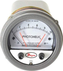 Dwyer - 25 Max psi, 2% Accuracy, NPT Thread Photohelic Pressure Switch - 1/8 Inch Thread, 10 Inch Water Column, 120°F Max - Caliber Tooling