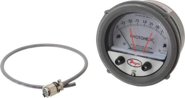 Dwyer - 25 Max psi, 2% Accuracy, NPT Thread Photohelic Pressure Switch - 1/8 Inch Thread, 2 Inch Water Column, 120°F Max - Caliber Tooling