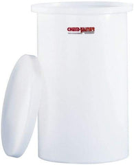 Made in USA - 16 Gallon Cylindrical Polyethylene Open Top Tank - 22" High x 15" Diam - Caliber Tooling