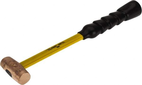 No-Mar - 1 Lb Head 1" Face Brass Hammer - Fiberglass Handle - Caliber Tooling