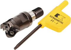 Kennametal - 15mm Cutting Diam, 0.5906" Max Depth of Cut, Modular Connection Indexable Copy End Mill - 3 Inserts, RD.. 0702.. Insert - Caliber Tooling