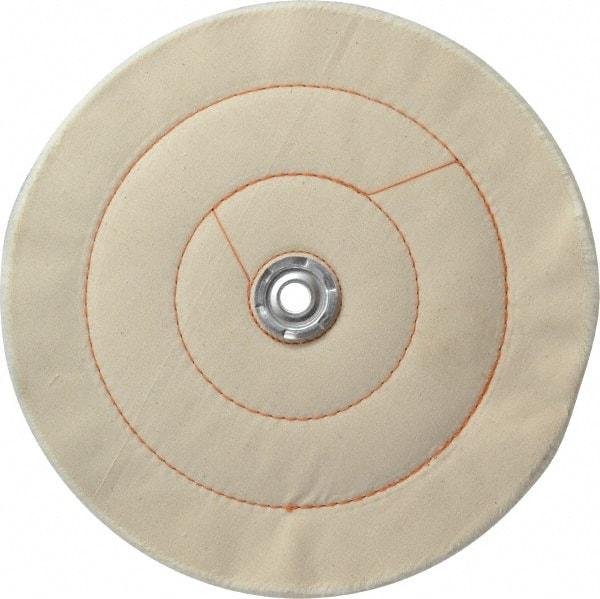 Dico - 10" Diam x 1/2" Thick Unmounted Buffing Wheel - Cushion Sewn, 1" Arbor Hole, Medium Density - Caliber Tooling