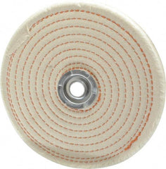 Dico - 6" Diam x 1/2" Thick Unmounted Buffing Wheel - Spiral Sewn, 1/2" Arbor Hole, Coarse Grade - Caliber Tooling