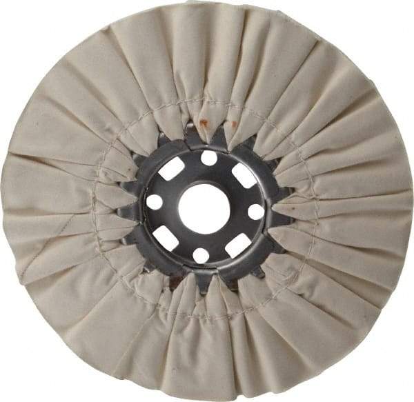 Divine Brothers - 10" Diam x 1/2" Thick Unmounted Buffing Wheel - Ventilated Bias Cut, 1-1/4" Arbor Hole - Caliber Tooling