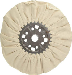 Divine Brothers - 14" Diam x 1/2" Thick Unmounted Buffing Wheel - Ventilated Bias Cut, 1-1/4" Arbor Hole - Caliber Tooling