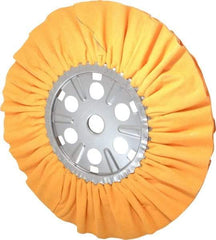 Divine Brothers - 16" Diam x 1/2" Thick Unmounted Buffing Wheel - Ventilated Bias Cut, 1-1/4" Arbor Hole - Caliber Tooling