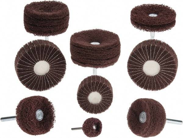 Superior Abrasives - 4 Piece Stem Mounted Wheel Kit - 120, 180 & 320 Grit, Fine, Very Fine & Extra Fine Grade, Mounted on 1/4" Shank - Caliber Tooling