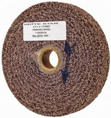 Made in USA - 6" Diam, 1" Face Width, 1" Center Hole, Medium Grade, Aluminum Oxide Deburring Wheel - Convolute, Medium Density 7 Grade, 4,500 RPM - Caliber Tooling