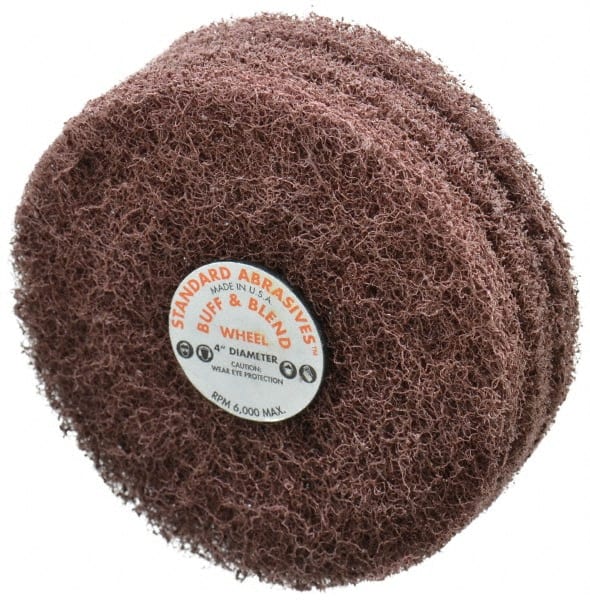 Standard Abrasives - 4" Diam, Medium Mounted Scrubber Buffing Wheel - Exact Industrial Supply