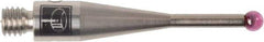 Renishaw - 0.0787 Inch Ball Diameter, Stainless Steel Stem, M3 Thread, Ruby Point Ball Tip CMM Stylus - 0.378 Inch Working Length, 0.05 Inch Stem Diameter, 0.8268 Inch Overall Length - Caliber Tooling