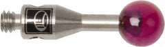 Renishaw - 0.1575 Inch Ball Diameter, Stainless Steel Stem, M2 Thread, Ruby Point Ball Tip CMM Stylus - 0.3937 Inch Working Length, 0.0591 Inch Stem Diameter, 0.3937 Inch Overall Length - Caliber Tooling