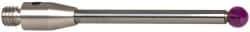 Renishaw - 0.0984 Inch Ball Diameter, Carbide Stem, M3 Thread, Ruby Point Ball Tip CMM Stylus - 0.8858 Inch Working Length, 0.0787 Inch Stem Diameter, 1.1811 Inch Overall Length - Caliber Tooling