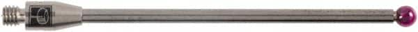 Renishaw - 0.1181 Inch Ball Diameter, Carbide Stem, M3 Thread, Ruby Point Ball Tip CMM Stylus - 1.7205 Inch Working Length, 0.0787 Inch Stem Diameter, 1.9685 Inch Overall Length - Caliber Tooling