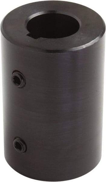 Climax Metal Products - 2" Inside x 3-5/16" Outside Diam, Set Screw Rigid Coupling with Keyway - 4-1/2" Long x 1/2" Keyway Width x 1/4" Keyway Depth - Caliber Tooling