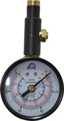 Acme - 0 to 100 psi Dial Straight Tire Pressure Gauge - Closed Check - Caliber Tooling