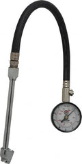 Acme - 0 to 160 psi Dial Dual Tire Pressure Gauge - Closed Check, 12' Hose Length - Caliber Tooling