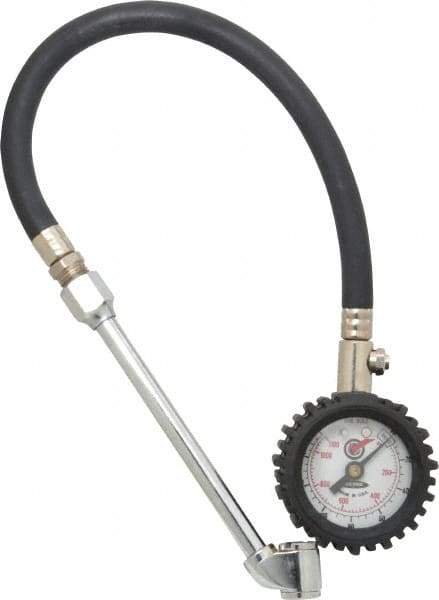 Acme - 0 to 160 psi Dial Dual Tire Pressure Gauge - Closed Check, 12' Hose Length - Caliber Tooling