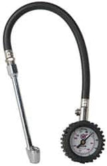 Acme - 0 to 160 psi Dial Straight Dual Tire Pressure Gauge - Closed Check, 12' Hose Length - Caliber Tooling