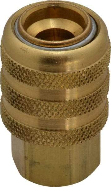 Acme - Open Check Brass Air Chuck - Lock On Chuck, 1/4 FPT - Caliber Tooling