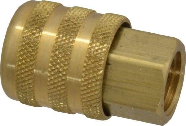 Acme - Closed Check Brass Air Chuck - Lock On Chuck, 1/4 FPT - Caliber Tooling