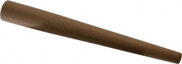 Norton - 4" Long x 1/2" Diam x 1/4" Thick, Aluminum Oxide Sharpening Stone - Round Tapered, Medium Grade - Caliber Tooling