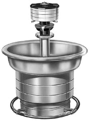 Bradley - Circular, Foot-Controlled, Internal Drain, 36" Diam, 3 Person Capacity, Stainless Steel, Wash Fountain - 2 GPM, 9" Bowl Depth, 28" High, 304 Material Grade - Caliber Tooling